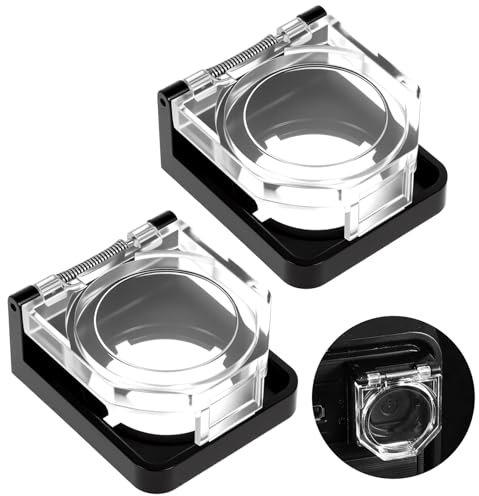 Tyqour 2 Pcs Square Power Button Cover - Waterproof, Dustproof, Collision Resistant Button Switch Cover Guard for 39 × 34 mm Mounting Hole, Momentary Push Safety Switch Cover for Computer Pc Desktop