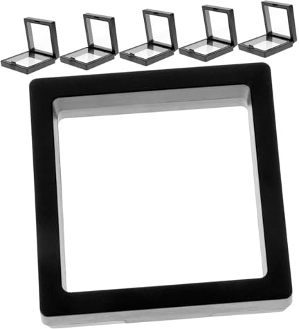 VERDANVERSE Set da 6 Scatole Espositive Trasparenti per Gioielli Pellicola Pe e Plastica Abc, Finitura Liscia, Design Elegante per Anelli e Bracciali da Viaggio