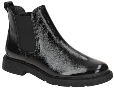 Paul Green Bottines Chelsea 8258-018 pour femme - Noir laqué/brossé, Noir , 38.5 EU