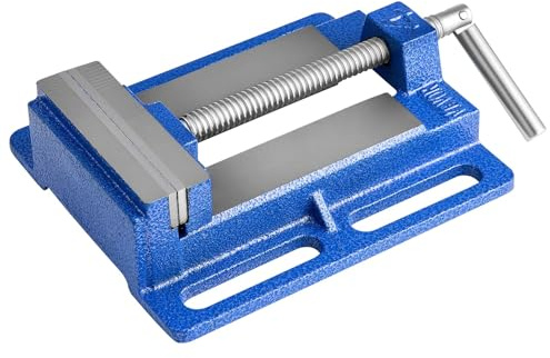 VEVOR Morsa per Trapano a Colonna, Larghezza Ganasce 152,4 mm, Morsa da Banco Portatile, Base Scanalata, Struttura in Ghisa Resistente, per Lavorazione di Legno Metallo, Foratura e Taglio