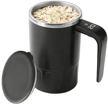 Tasse à café auto-mélangeuse 380 ml en acier inoxydable, tasse à mélanger automatique, rechargeable par USB, mélangeur magnétique, tasse intelligente amovible avec affichage de la température pour