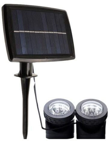 QOXEZY Luci solari per laghetto da esterno, a risparmio energetico, illuminazione da giardino e prato con faretto regolabile a 90°, grado di impermeabilità IP68 per immersione e durata in tutte le