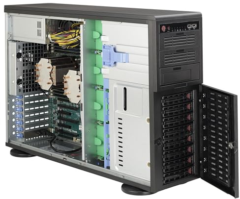Supermicro SuperChassis 743AC-668B Full-Tower Negro 668 W - Caja de ordenador (Full-Tower, Servidor, Metal, Negro, ATX,EATX,Micro ATX, Fallo del ventilador, Unidad de disco duro, Red, Poder)