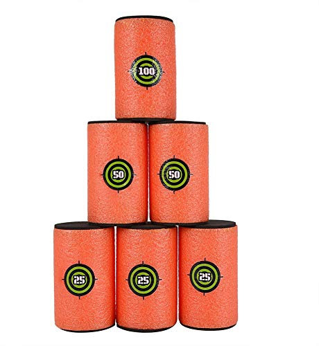 TOPWAYS® 6pcs EVA Soft Foam Dart Bullet Target for Nerf N-strike Toy Gun Elite Series Blasters (Big, 10.5cm)
