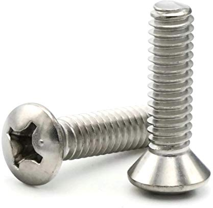 Phillips Oval Head Machine Screws 316 Stainless Steel - #8-32 x 2 Qty 25