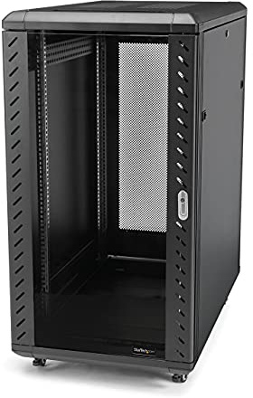 StarTech.com 4-Pfosten 18HE Serverrack/Schrank, 19 Daten-Rack/Schrank für IT-/Netzwerkgeräte, verstellbare Montageschienen