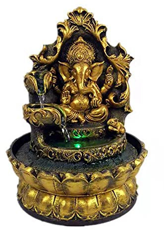 Fontana d'acqua per interni con statuto di elefante Buddah, fontana da tavolo con palla rotante, fontana zen per casa, ufficio, camera da letto, decorazione da scrivania (stile 1)