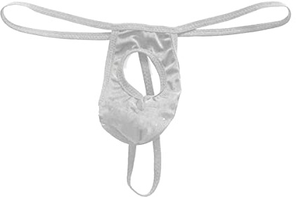 VemeFufu Perizoma Sexy C String G Slip Tanga Uomo Intimo Erotico Pizzo Aperto sul Frontale Uomini Hot Vita Bassa Elastici Bikini Thong Maschile Mutande Bianco
