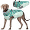 Kuoser Wintermantel für große Hunde – Winddichte & wasserdichte Hundejacke mit Weichem Fleecefutter, Reflektoren, Pelzkragen, Reißverschluss & D-Ring – Warme Hundebekleidung für Outdoor, XL