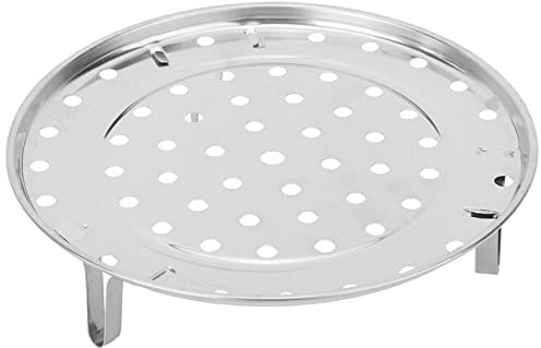 Cestello Per Cottura a Vapore, Ripiano del Vassoio Cestino in Acciaio Inox Rotonda Cibo Cucina Supporto Vapore Rotondo Inserto Griglia Universale con Gambe Pentole Cestelli Sottopentola Steamer Rack