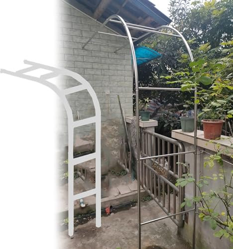 Traliccio Ad Arco Da Giardino Da 2,4 M, Arco Nuziale In Metallo Su Metà Lato, Pergolato Per Piante Rampicanti, Utilizzato In Giardino Esterno, Prato, Cortile, Montaggio A Parete(100*240cm(3.3*7.9ft))
