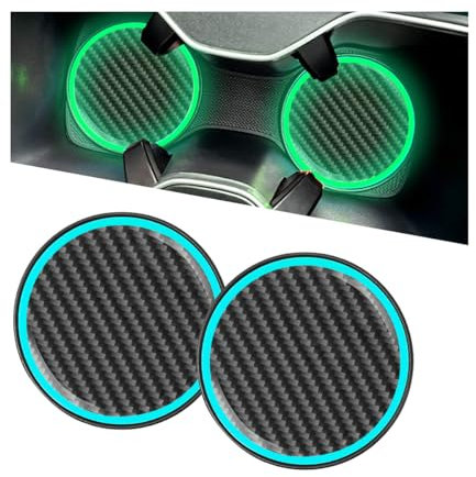 Adunsiaoto 2 Pezzi Sottobicchieri Portabicchieri per Auto, Sottobicchiere Universale Del Supporto Della Tazza Automobilistica, Sottobicchieri Antiscivolo Fosforescenti Accessori Auto(Unmarkiert)