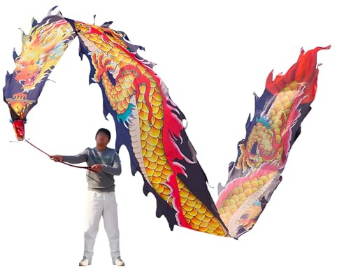 Dragon Ribbon Poi Med Förvaringsväska, Dragon Poi För Outdoor Fitness Stage Prop-set, Jongleringsset För Vuxna(Black,33 ft)