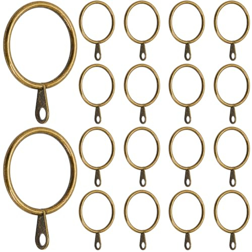 SOFPLATE 40 pz. Anelli per Tende In Bronzo Pieghe Pizzicate Anelli per Tende con Occhielli In Ferro 1.18 pollici Asta per Appendere In Metlega Rotonda Clip Scorrevole Anelli per Tende Scorrevoli Piegh