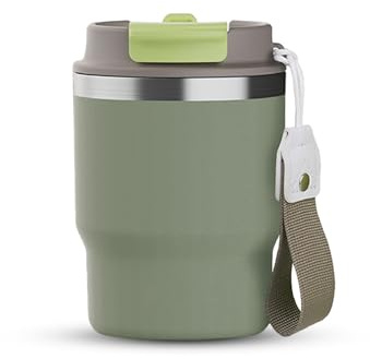 Hippodance Tazza Caffè 350ml da Viaggio, Bicchiere Termico Riutilizzabile con Coperchio Ermetico, tazza da caffè per caffè caldo e freddo, acqua e tè, Mug Caffè Compatta Senza BPA