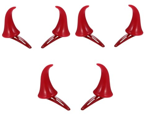 ANDRESLAD 3 Paare Ox Horn Haarspangen Halloween Kopfschmuck Rote Hörner Haarclips für Frauen Mädchen Kostüm Party Accessoires