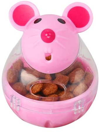 Godis-leksaksdispenser för – 5 x 7 cm musfoder, interaktiv långsam | matdispenser, träningsleksak för att förhindra fetma | justerbar dietövningsleksak för