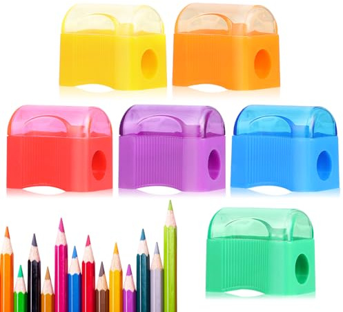 Adorox 144 Pack Bulk Miniature Plastic Pencil Sharpener Colors Assortment School Classroom