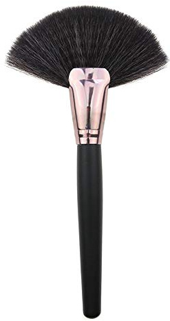 Glamza Face Makeup Fan Brush, Large, Black/Gold1 Units