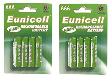AA AAA 600mAh Rechargeable Batteries 1.2V for Solar Lights and Cordless Phones (AAA (pack of 8))