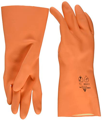 Deltaplus DPVE450OR08 Starkes Latex-Handschuh - 30 Cm, Orange, Größe 8/9
