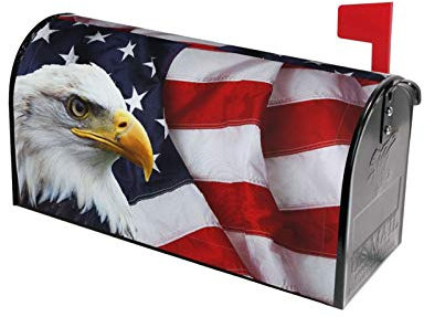 Ouqiuwa Copertura magnetica per cassetta postale con bandiera americana, decorazione per giardino, cortile, casa, 64,8 x 53,3 cm