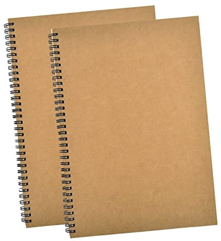 A4 Skizzenbuch 2 STK, 160GSM Spiralbindung Skizzenblock, 140 Seiten Zeichnungs skizzenbuch, Krafteinband Blanko papier Skizzen notizbuch für Künstler Aquarell, Kinder Erwachsene Landschaftsmalerei