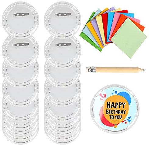 FOGAWA 30 pcs Buttons Selber Machen 45mm Button Pins DIY Ansteckbuttons Transparente Bastelset für Anstecker