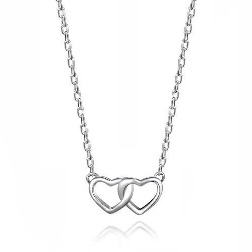Philip Jones Sterling Silver Heart Link Necklace