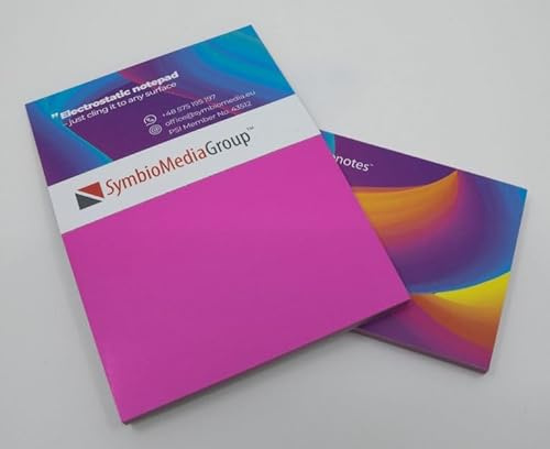 Papel autoadhesivo electrostático para notas, color rosa, 100 x 190 mm, 100 hojas, se adhiere a todas las superficies sin imanes, pines o pegamento, grandes notas adhesivas estáticas