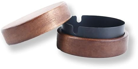 Hölzern Windaschenbecher, Aschenbecher, Winddichter Geruchsdicht, Aschenbecher mit Deckel, Gelten Die Party, Bar, Büro, Wohnzimmer, Schwarz