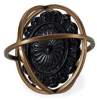 FIGURA 17X17X17 METAL DORADO/MADERA NEGRO