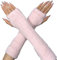 AWOCAN Armstulpen Fingerlose Handschuhe Winter Kunstfell Armstulpen Handgelenkwärmer Warme Fingerlose Handschuhe Gestrickt Weich für Frauen (Rosa)