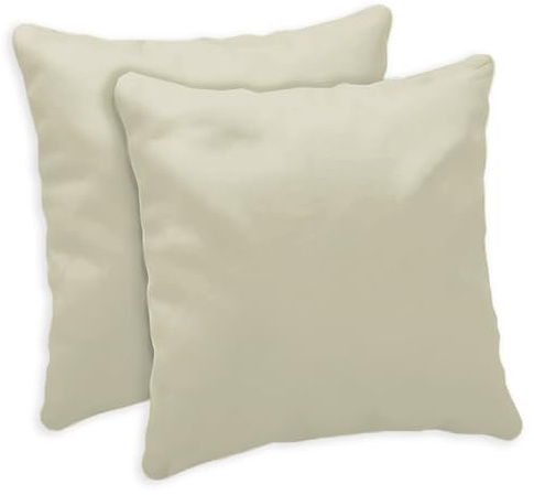 Giovanni Dolcinotti Atlanta Lot de 2 Housses de Coussin décoratives pour canapé, 100% Coton, avec Fermeture éclair, crème, 40 x 40 cm