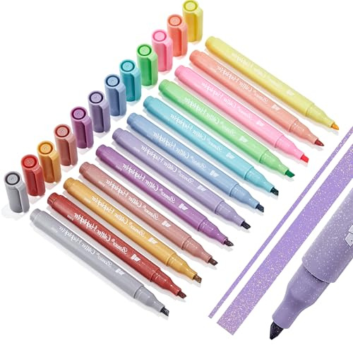 BONACE 12-pack silver glittermarkörer – mejselspets, ingen blödning | Snabbtorkande för bibeljournalering, planerare, klippböcker och gör-det-själv-hantverk