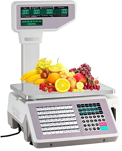 BáScula ElectróNica Báscula electrónica de mesa para venta minorista, contador de precios digital, expositor de postes para conteo comercial, balanza de impresión de etiquetas para supermerc