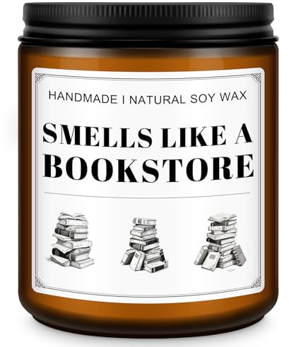 RIZOOCE Book Lovers Candle Gifts, Funny Gift Ideas for Book Lovers, Birthday Bookish Presents for Readers Librarian Bookworms -Old Book Candles (7Oz)