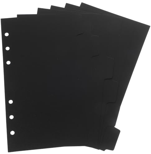 DIKACA A6 Binder Paper Dividers 6 Sheets with 6 Holes Plastic Tabs for Office and Study Document Separation