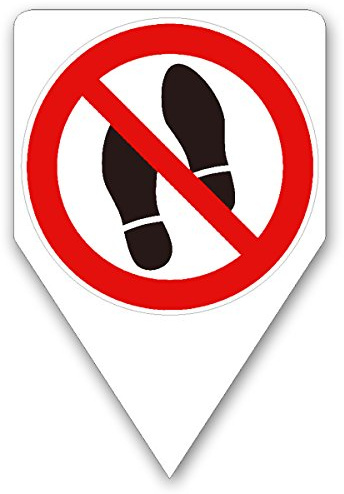 Panneau d’interdiction pas d'intrusion I taille 20 x 30 cm I panneau d'information panneau de symbole Pas d'accès I pour planter dans la pelouse terrain terre I hin_281