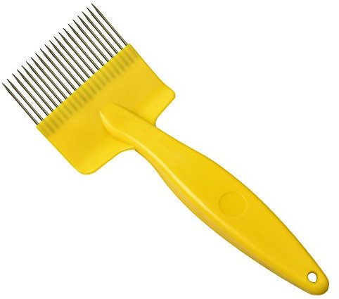 APIFORMES Entdeckelungsgabel - Stabile Griff mit 20 gerade Nägeln - Gelb | Honigernte | Waben | Bienen | Imkerei | Imkereibedarf