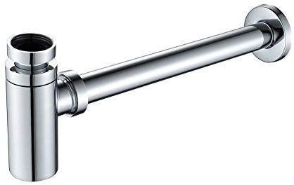 GRIFEMA COMPLENTOS-G103 | Messing Siphon Geruchverschluss für Waschbecken, 1 1/4, Runde Form, 340 cm | Universal Siphon für Waschtisch, mit Verlängerung, Chrom