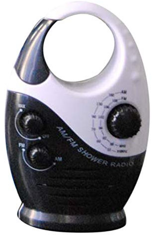 Radio de douche étanche, bouton de haut-parleur de salle de bain, volume réglable, radio AM/FM à suspendre avec poignée supérieure pour salle de bain, intérieur et extérieur