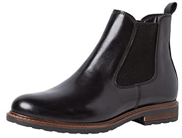 Tamaris Damen 1-25056-27 Chelsea-Stiefel, Schwarzes Leder, 37 EU