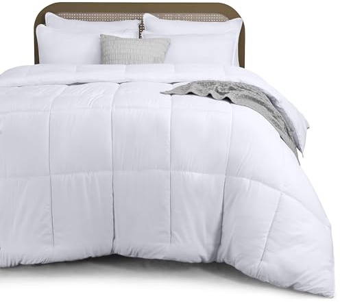 Utopia Bedding All Season 7.5 Tog Duvet with Corner Tabs - Microfiber Soft Duvet - Box Stitched Down Alternative Quilt (Single, White)