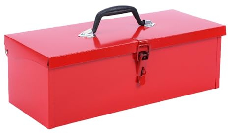 Ronyme Caja de herramientas de mano, caja de herramientas de hierro, cierre de pestillo, mango ergonómico, cofre de herramientas de fácil acceso, caja de