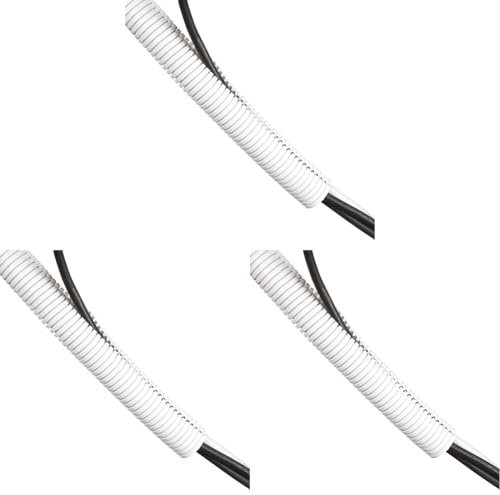 D-Line Cable Tidy Tube, Pre-Split Cable Sleeve, Flexible LDPE Electrical Conduit, PC Cable Management, TV Wire Hider - 32mm Diameter, 1.1m Length - White (Pack of 3)