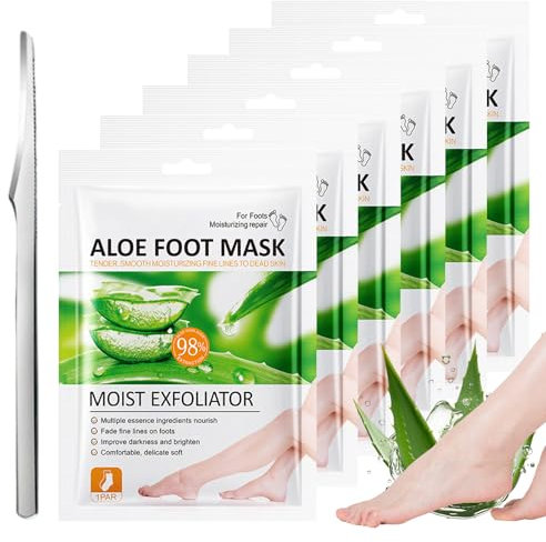 Thoquene 6 Paar Fußmaske Socken, Feuchtigkeitsspendende Fussmaske, Fußmaske Hornhaut