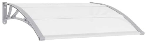 Auvent de Porte d'entrée, Marquise de Porte Extérieur Gris 120 x 100 cm PC