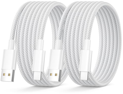 Cable iPhone 17 16 15 Voiture Carplay Câble Android Auto, Cable USB C 2M 2Pack Câble USB vers USB C cable Chargeur USB C Tressé cable Type C Cordon pour iPhone 15 16 17 Pro Max/15 16 Plus/16E, iPad