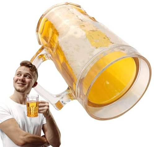 Generico Finto Boccale Birra | Bicchiere Finto A Doppio Strato Per Scherzi - Giocattolo Creativo Per Adulti E Famiglie
